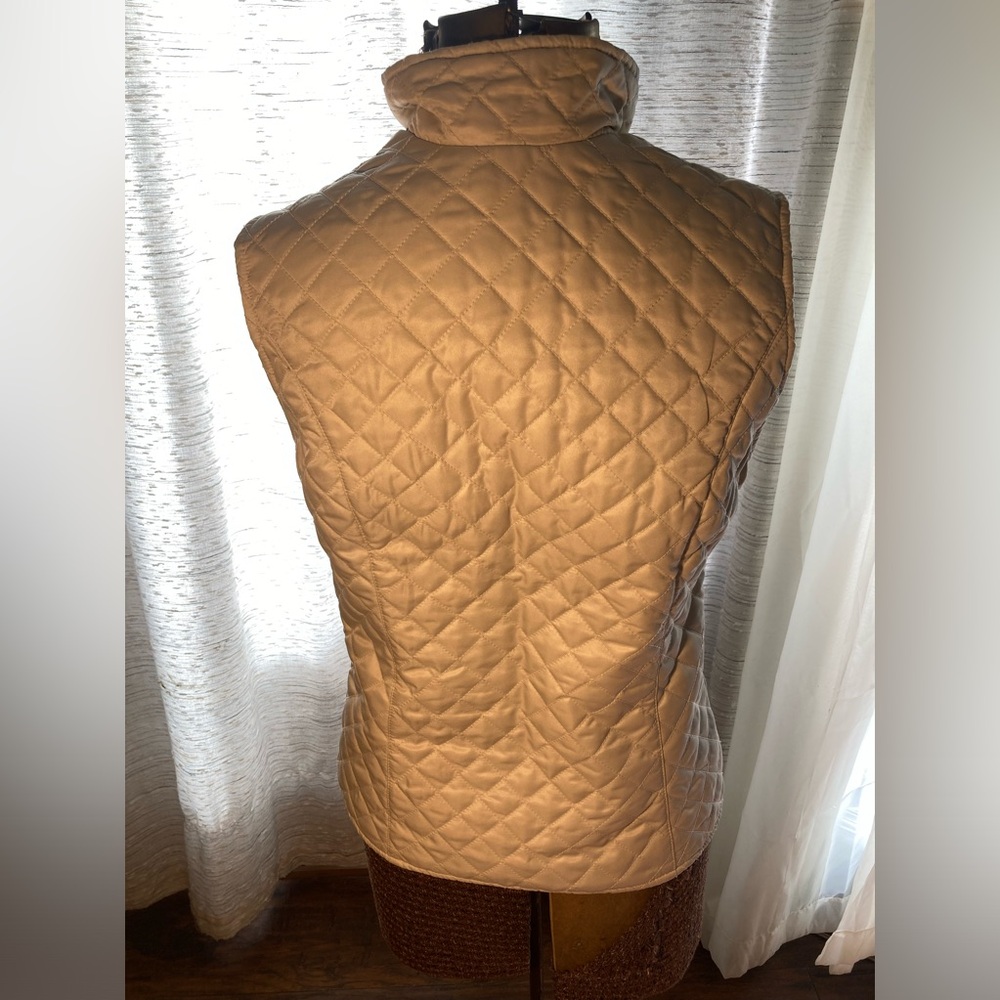 Eddie Bauer quilted tan jacket vest size S